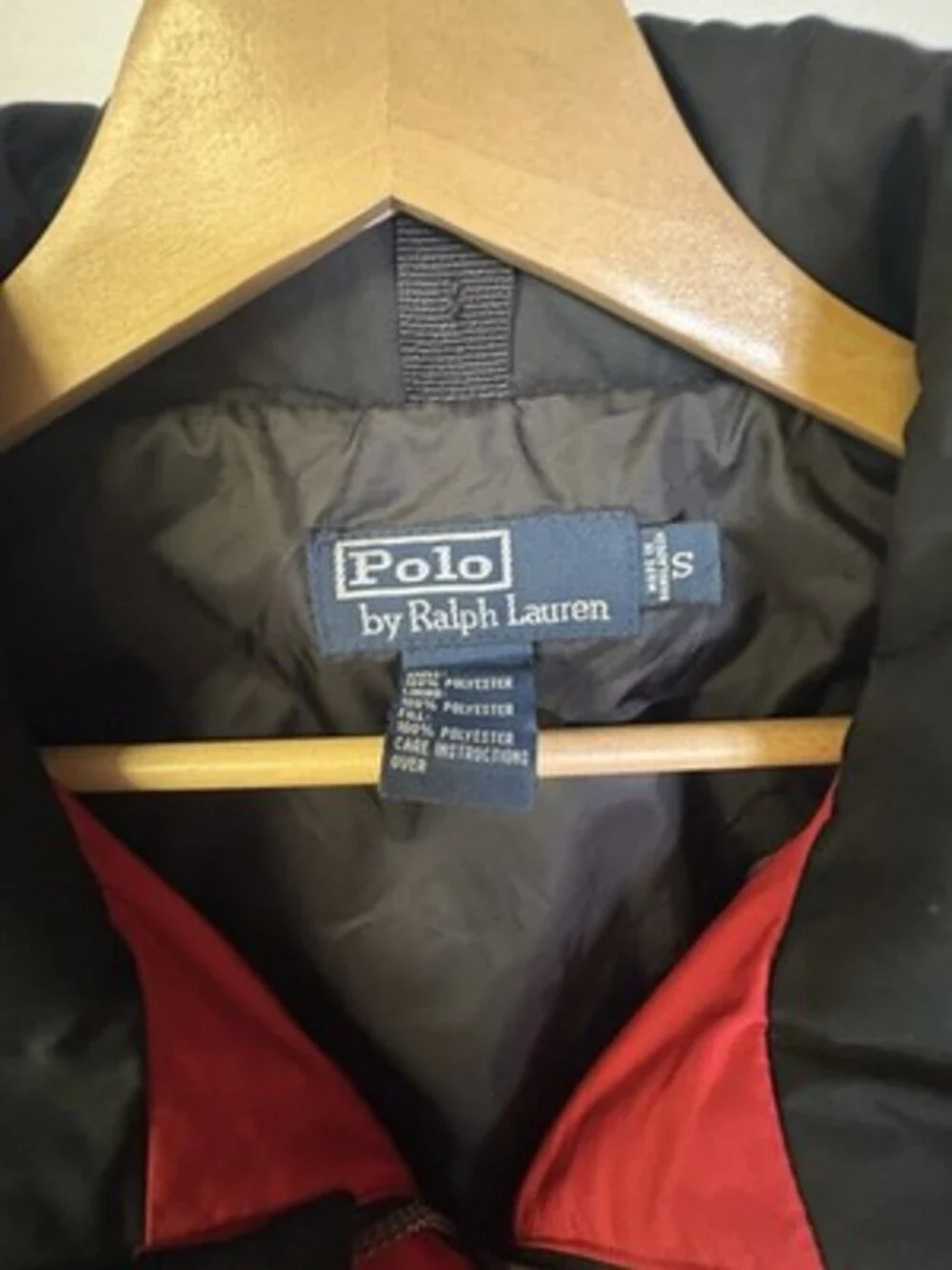 Vintage Polo RL Ski Jacket Mens S Red  Lined Zip Button Logo  90s Streetwear